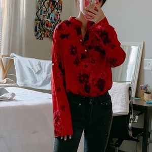 Floral red tunic